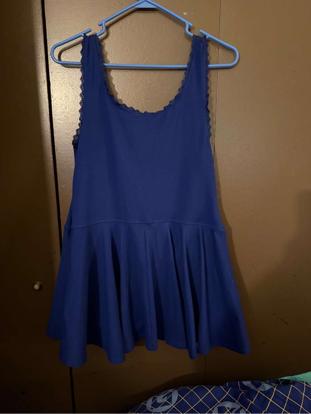 wild fable Blue Scoop Neck Tank Romper with Flared Skirt - Picture 4 of 5